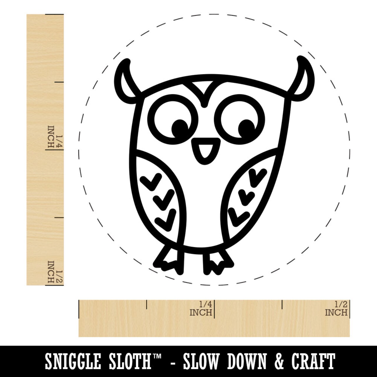Wary Owl Self-Inking Rubber Stamp for Stamping Crafting Planners